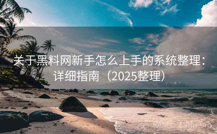 关于黑料网新手怎么上手的系统整理：详细指南（2025整理）