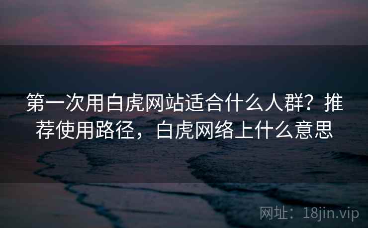 第一次用白虎网站适合什么人群？推荐使用路径，白虎网络上什么意思